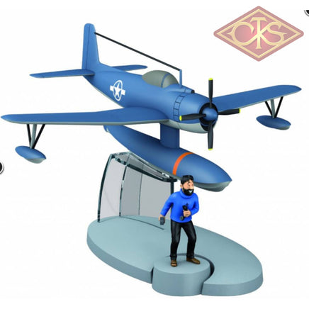 Moulinsart - Tintin / Kuifje Blue Seaplane & Captain Haddock Figurines