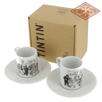 Tintin / Kuifje - Set of 2 Espresso Cups (B/W)