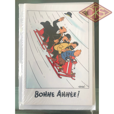 Tintin - Post Cards - Happy New Year  / Merry Christmas (set of 5 cards)