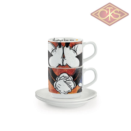 Disney - Mickey Mouse - Gift Box : Espresso cups mickey + plate (Set o
